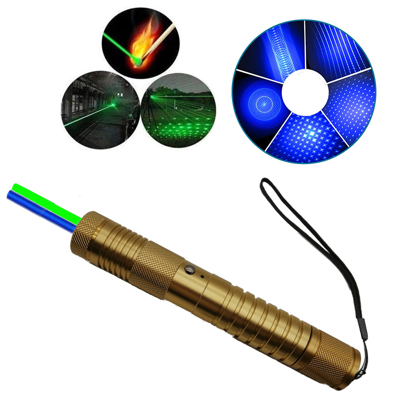 (image for) 2 Colors Laser Pointer 450nm 100mW Blue & Green Outdoor